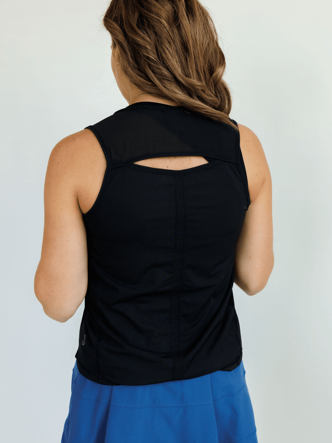 Black "Kinsley" Quick Dry Mesh Tank