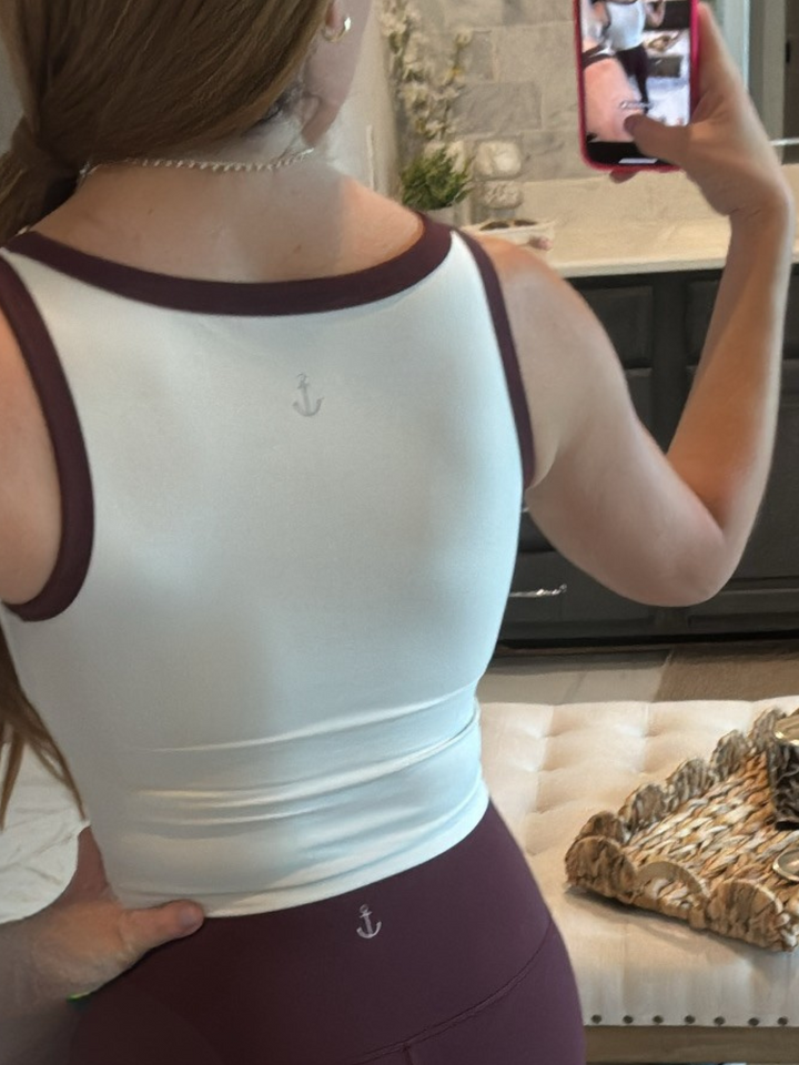 Red Merlot and Soft Brown "Marin" Bra Tank