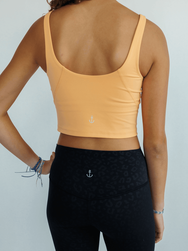 Tangerine Orange "Arabelle" Longline Luxe Sports Bra