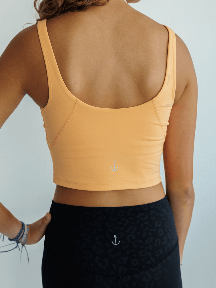 Tangerine Orange "Arabelle" Longline Luxe Sports Bra