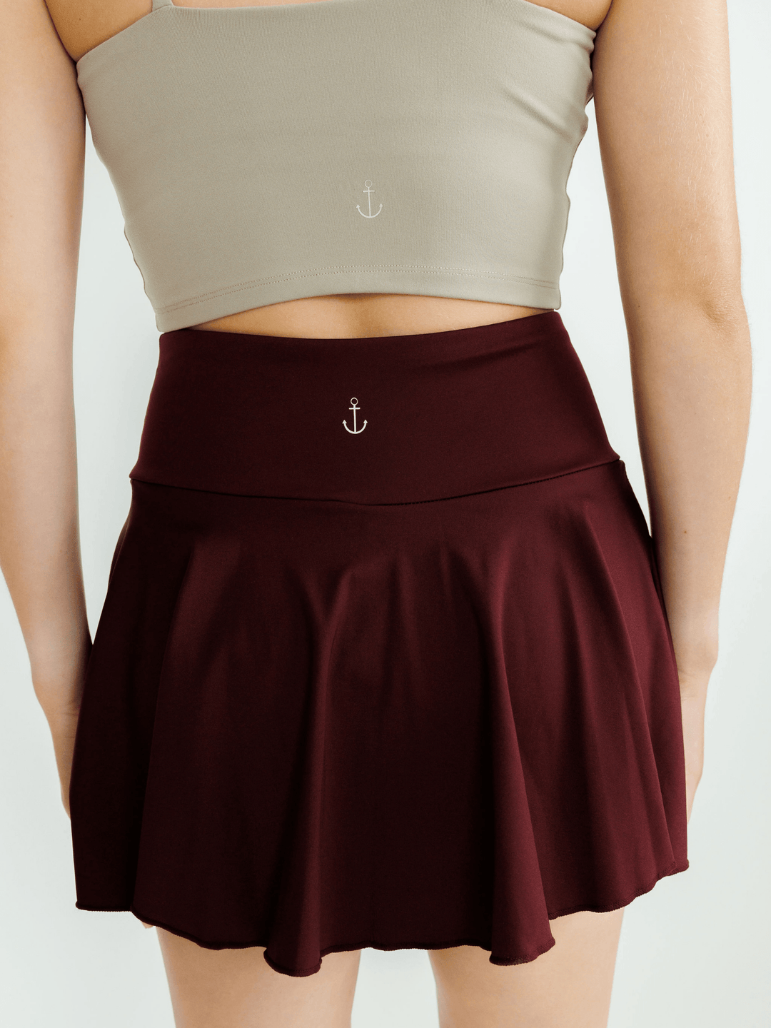 True Maroon "Kenzie" Active Skirt with Shorts Liner