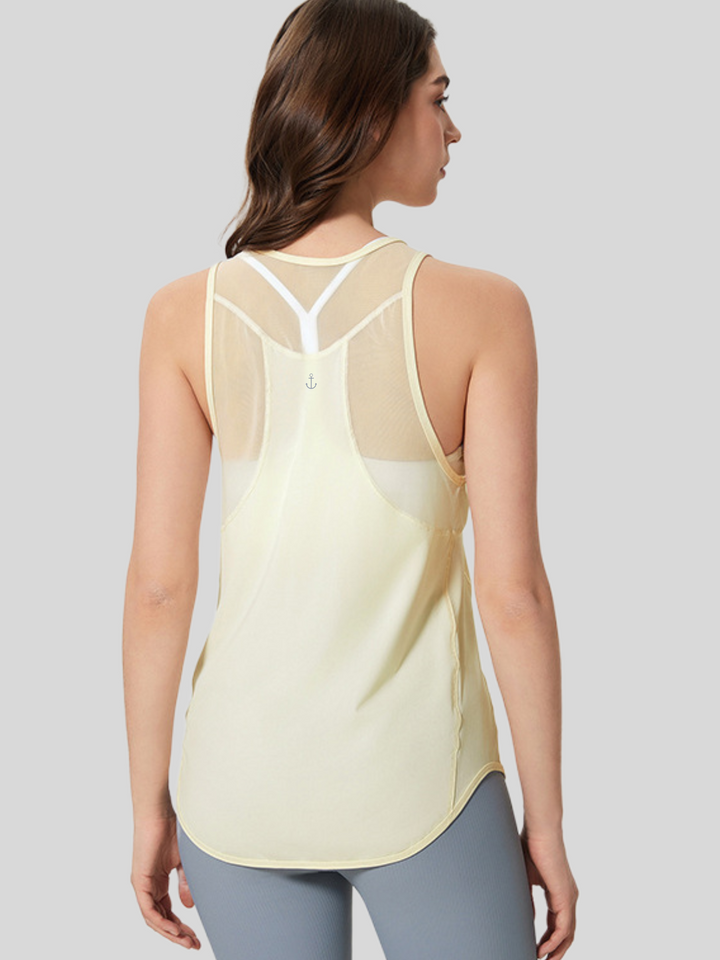 Soft Yellow "Aspen" Quick Dry Mesh Tank