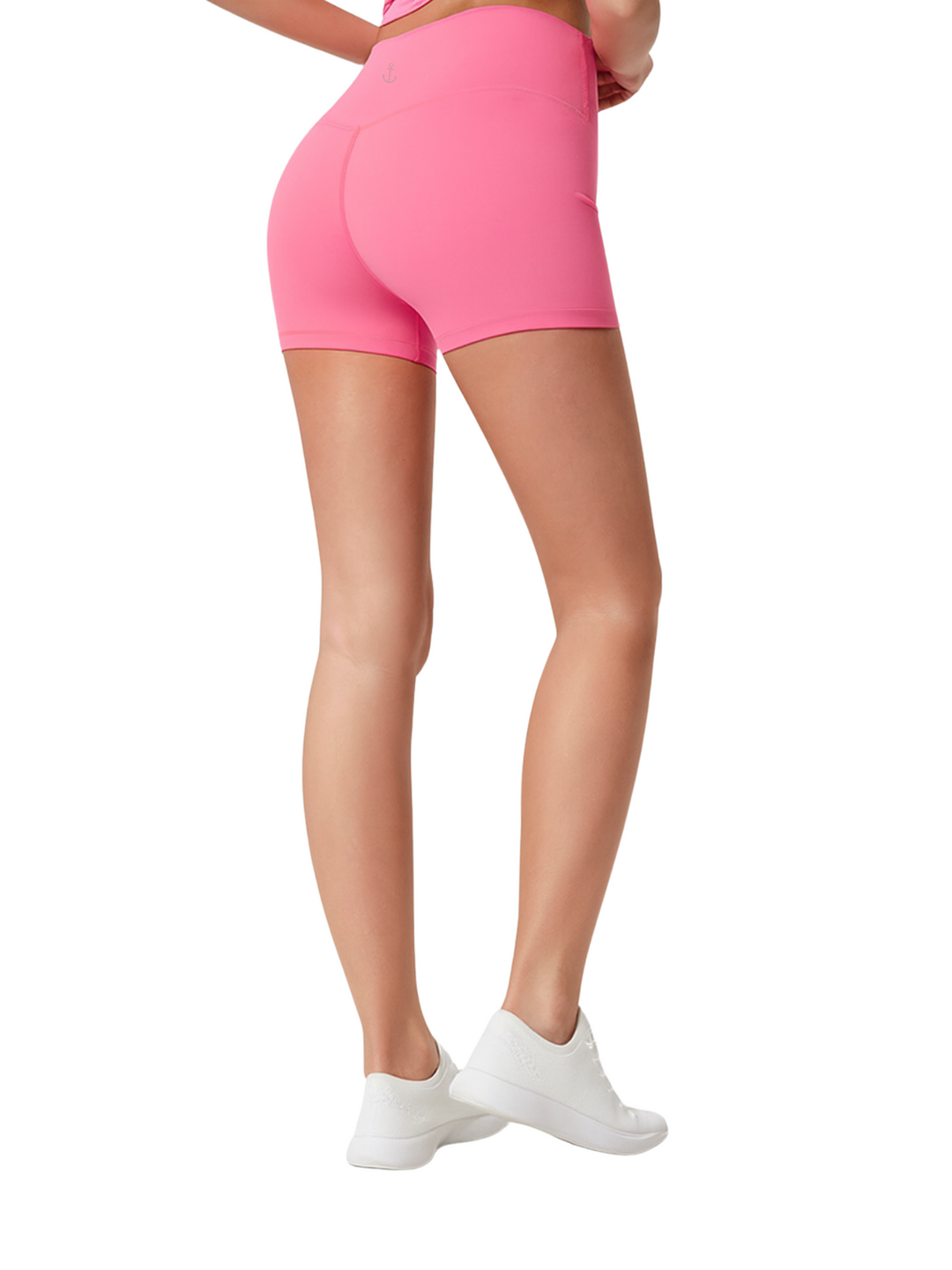 Cherry Blossom Pink "Kate" Comfort High Rise Quick Dry Second Skin Shorts- 4 Inch Inseam