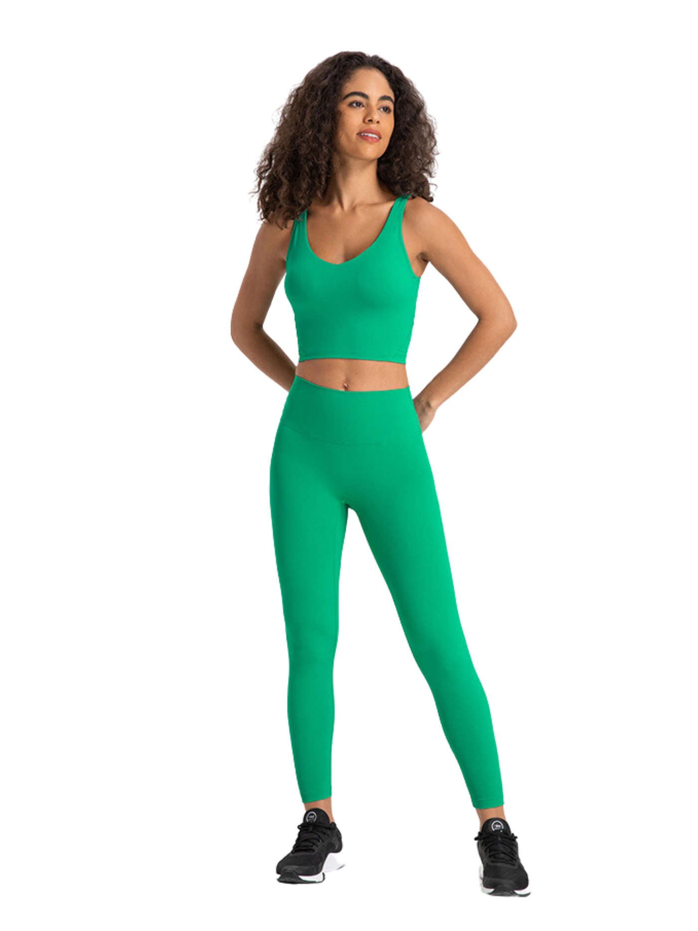 Luxe and Lift High Rise Leggings in Kelly Green on Model Front View