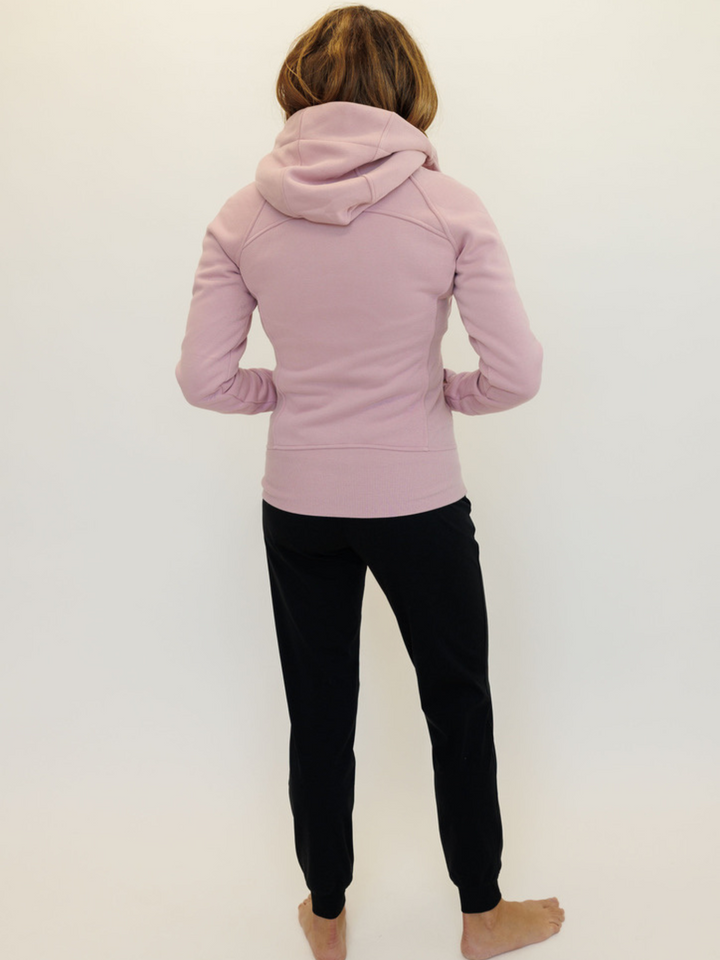 Mauve Pink "Rachel" Fleece Lined Full Zip Hoodie