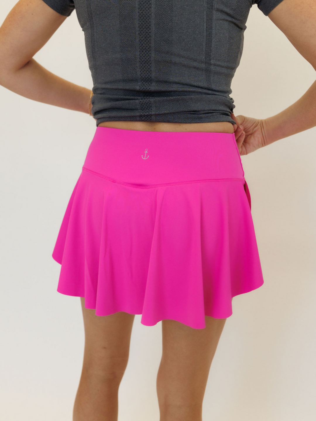 Electric Pink "Aubrey" Low Rise Active Skirt with Shorts Liner