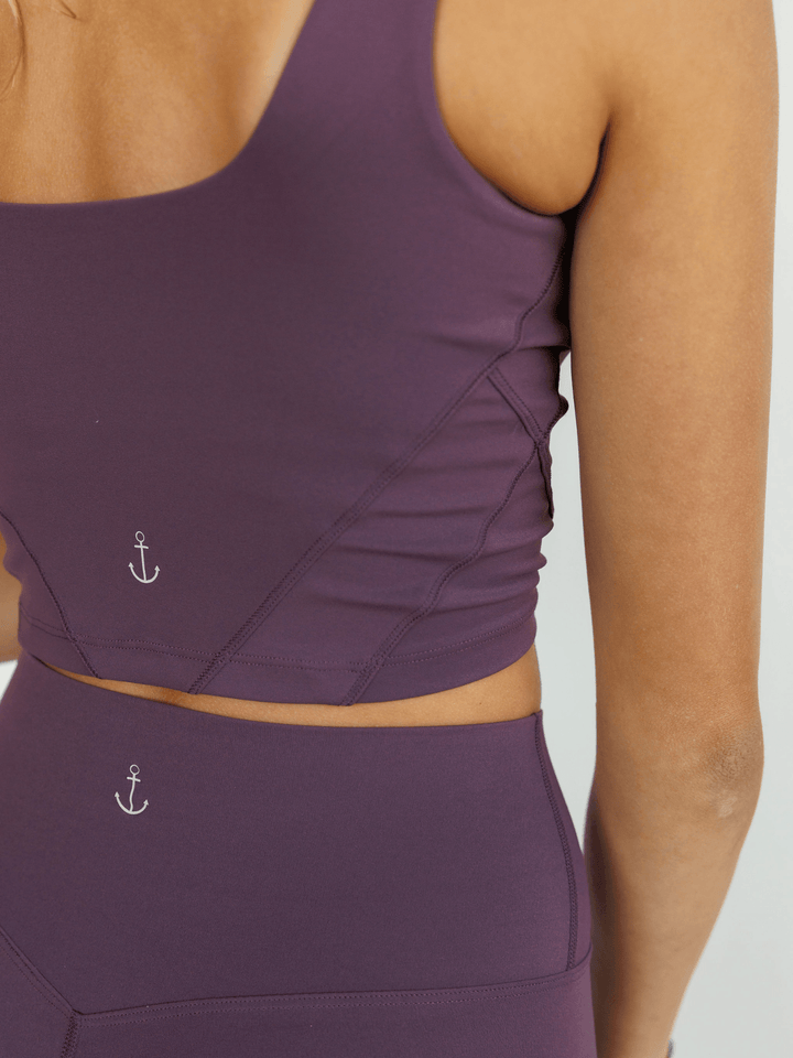 Deep Purple "Kelsey" Longline Luxe Sports Bra with Removable Pads