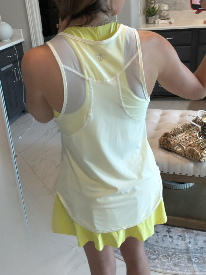 Soft Yellow "Aspen" Quick Dry Mesh Tank