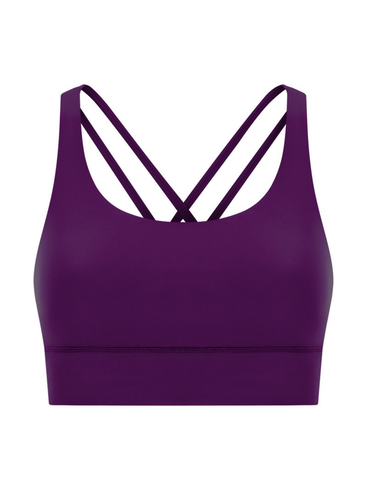 Violet Purple "Amelia" Strappy Back Sports Bra