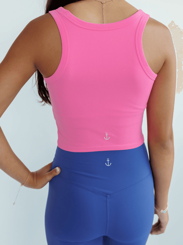 Doll Pink "Michelle" Longline Luxe Sports Bra with Fixed Pads