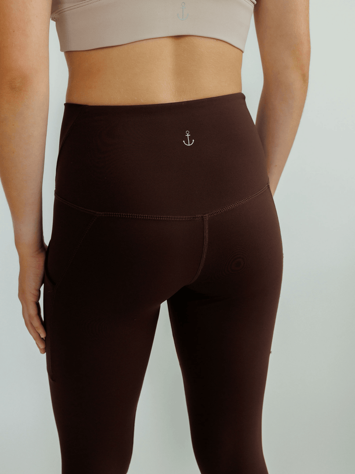 Mocha and Espresso Brown "Cat" High Rise Pocket Leggings