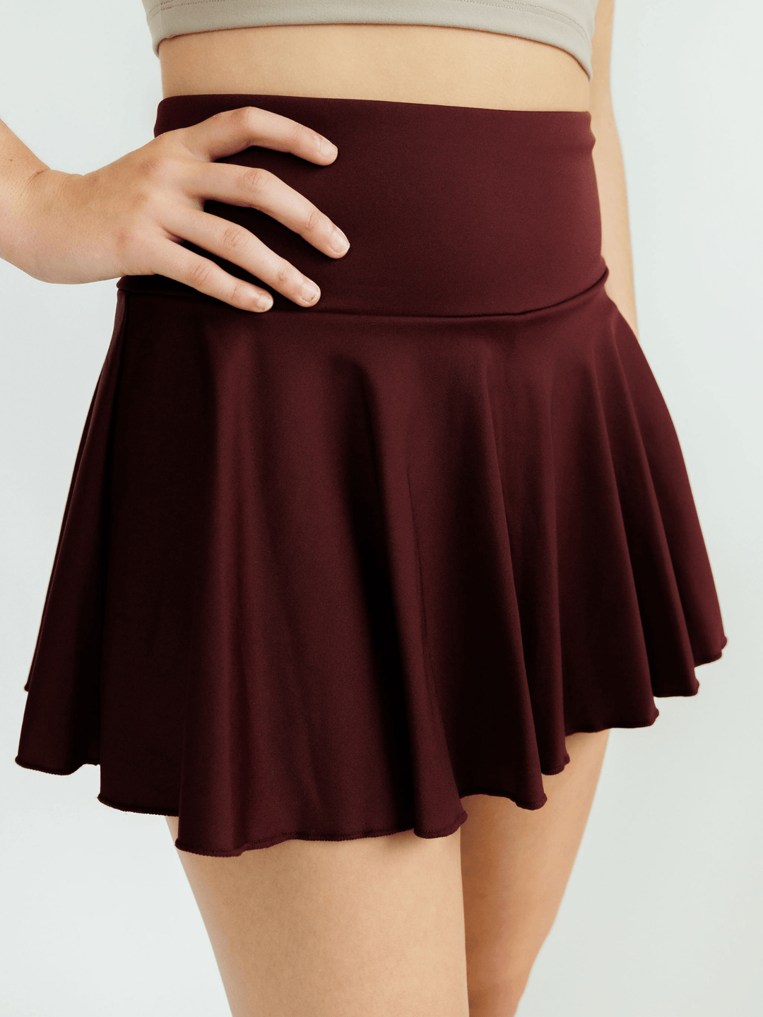 True Maroon "Kenzie" Active Skirt with Shorts Liner