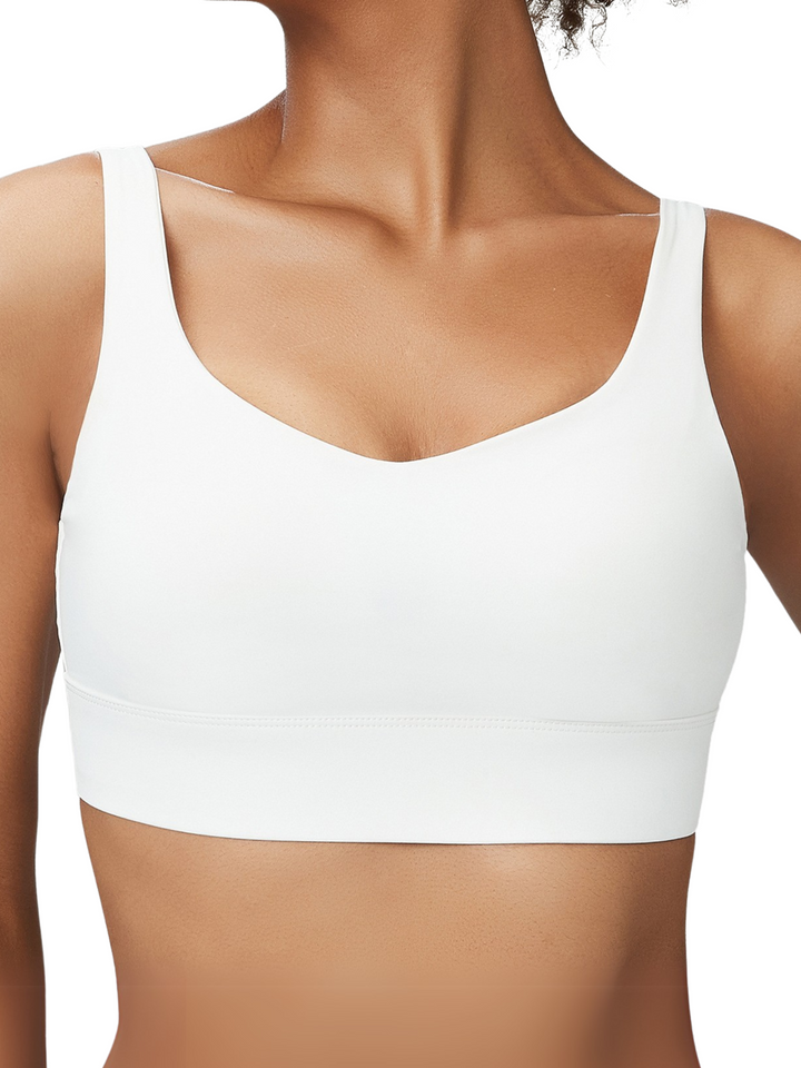 White "Melissa" Everyday Comfort Bra with Fixed Pads and Adjustable Band