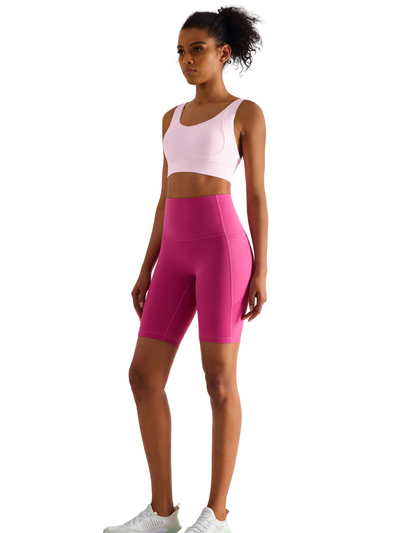 Lychee Pink "Leah" Power Pocket High Rise Shorts