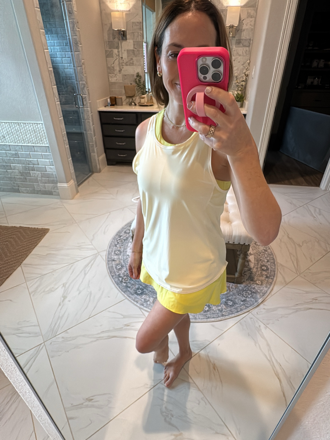 Soft Yellow "Aspen" Quick Dry Mesh Tank