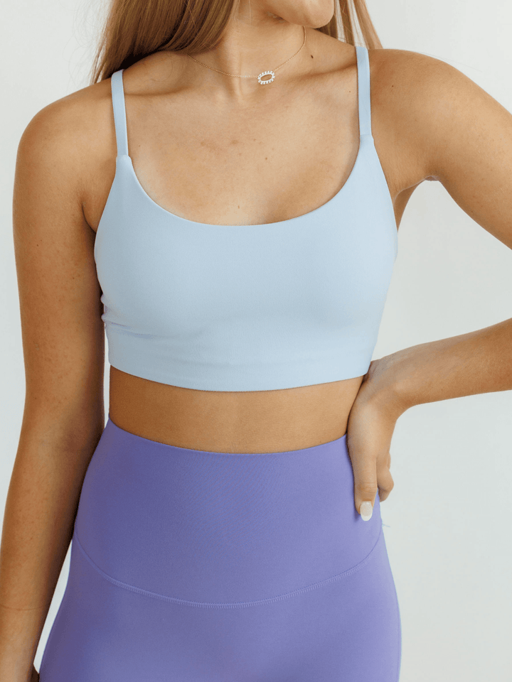 Cool Blue "Sofia" Racerback Medium Support Sports Bra