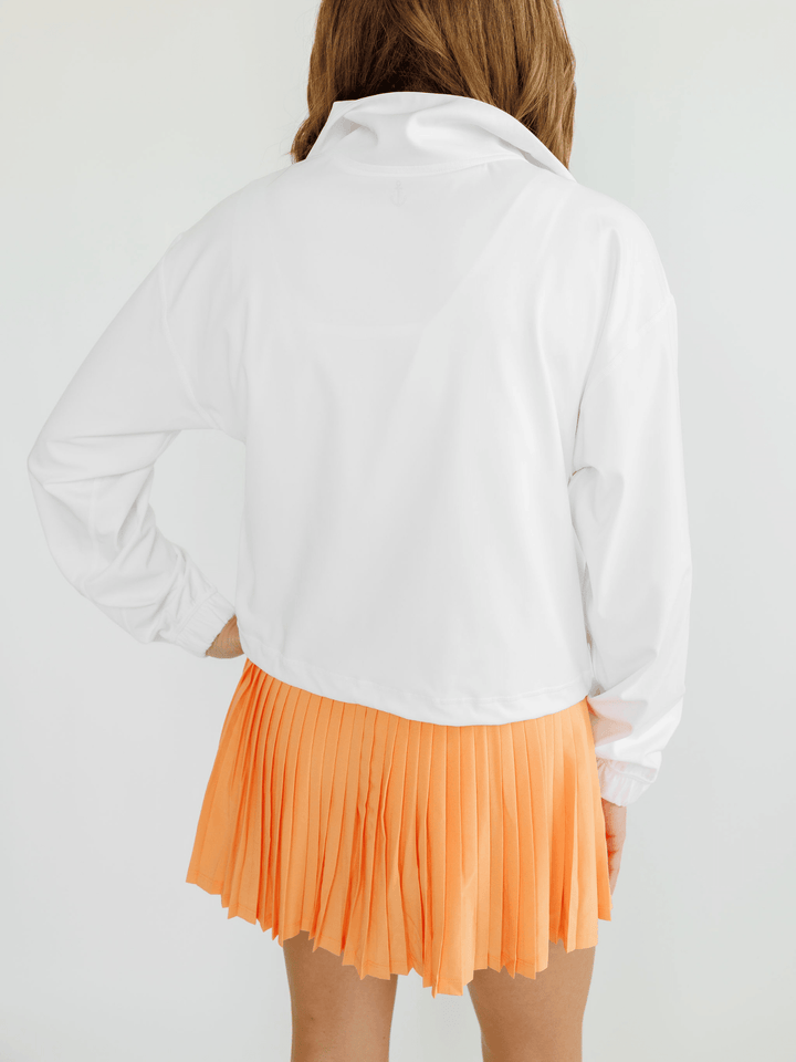 Tangerine Orange "Maddie" Full Pleat Active Skirt with Pockets in Shorts Liner