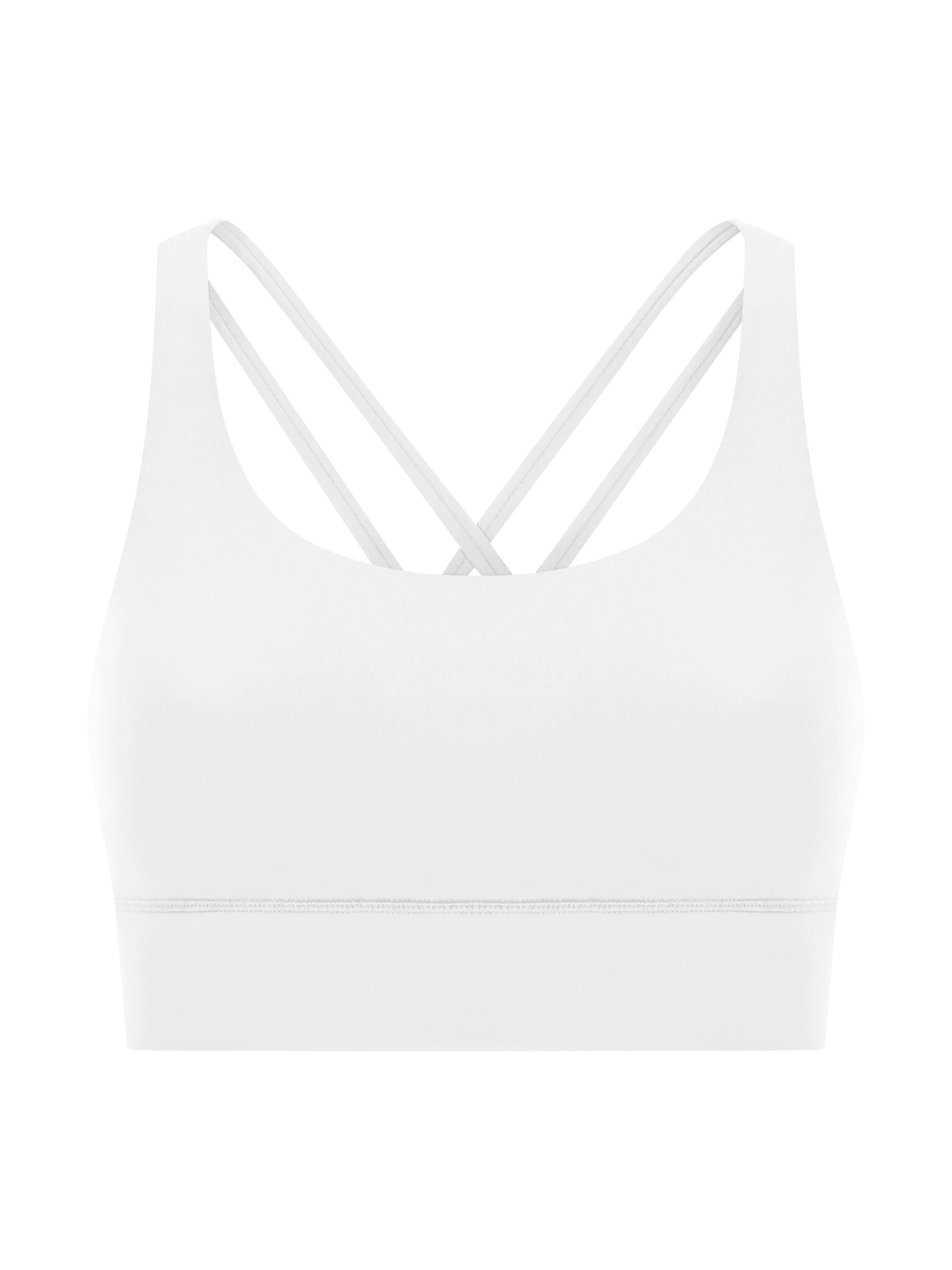 Bright White "Amelia" Strappy Back Sports Bra