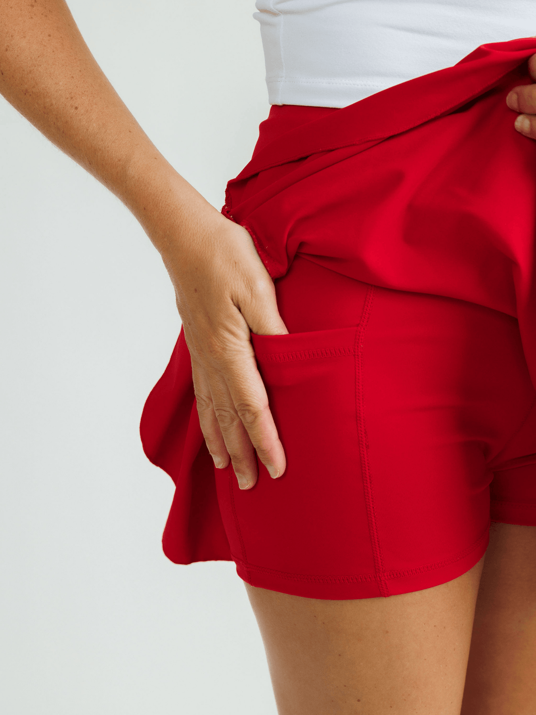 Scarlet Red "Kenzie" Active Skirt with Shorts Liner