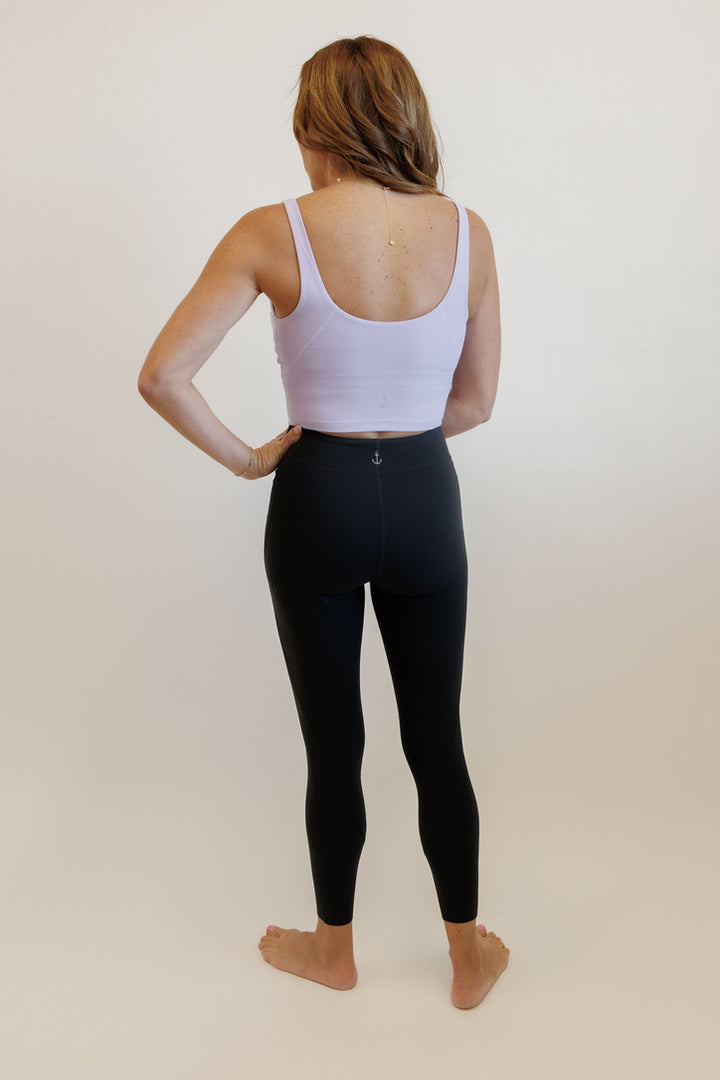 Dark Charcoal "Abby" Mesh Pocket  High Rise Leggings