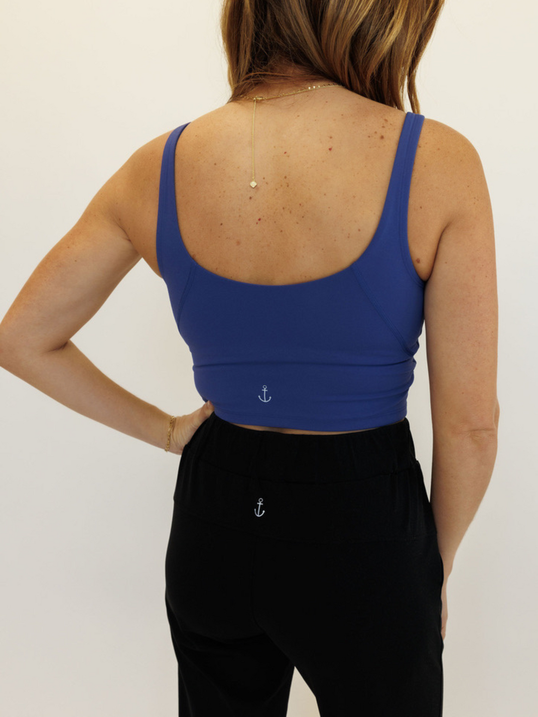 Azure Blue "Arabelle" Longline Luxe Sports Bra