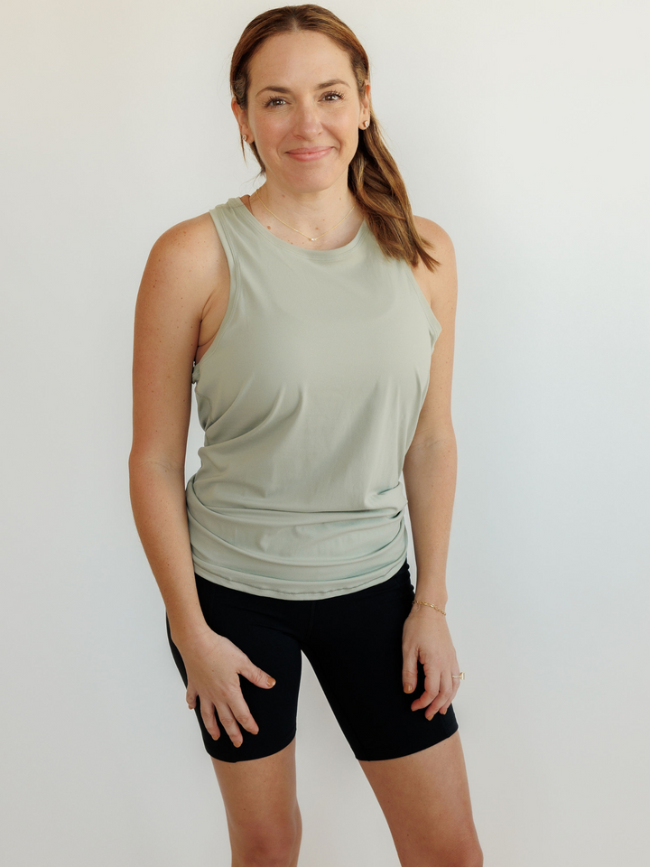 Olive Green "Luna" Luxe Blend Tie Back Tank