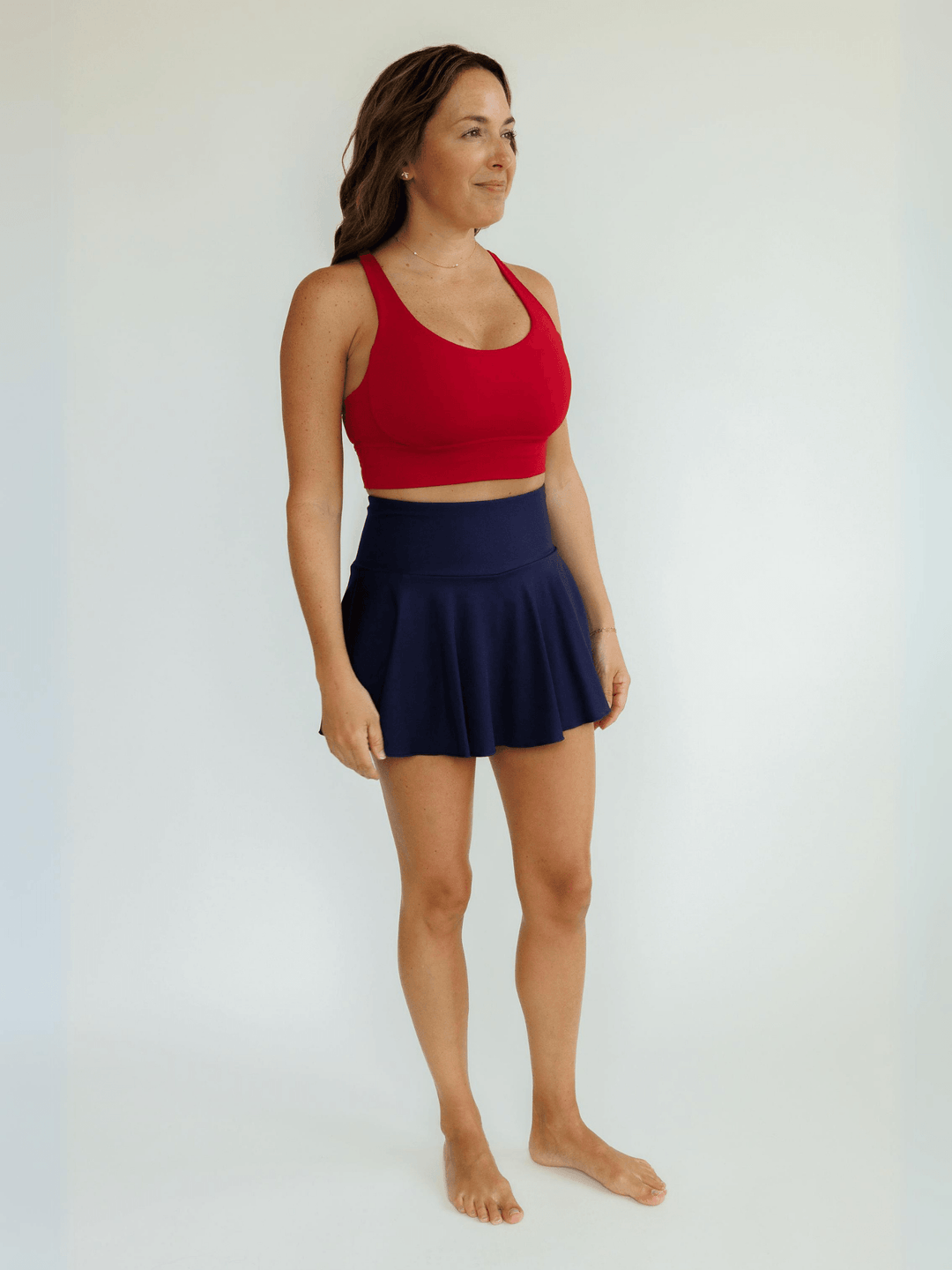 Navy Blue "Kenzie" Active Skirt with Shorts Liner