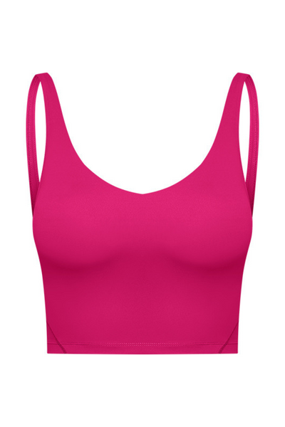 Navalora Fit Arabelle Longline Bra with Removable Pads Align Tank in Magenta Pink 
