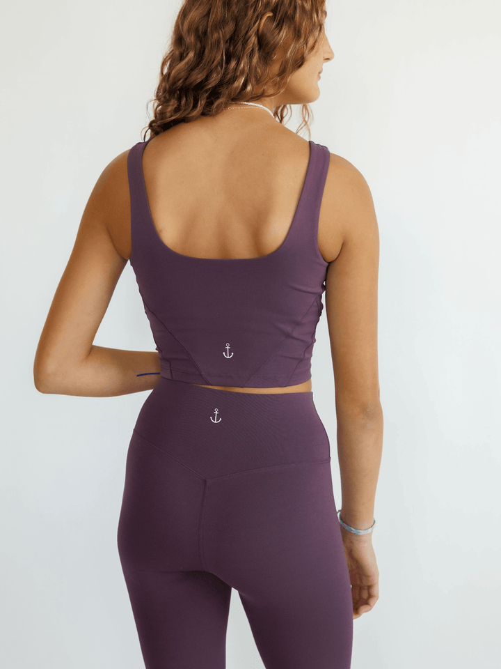 Deep Purple "Kelsey" Longline Luxe Sports Bra with Removable Pads