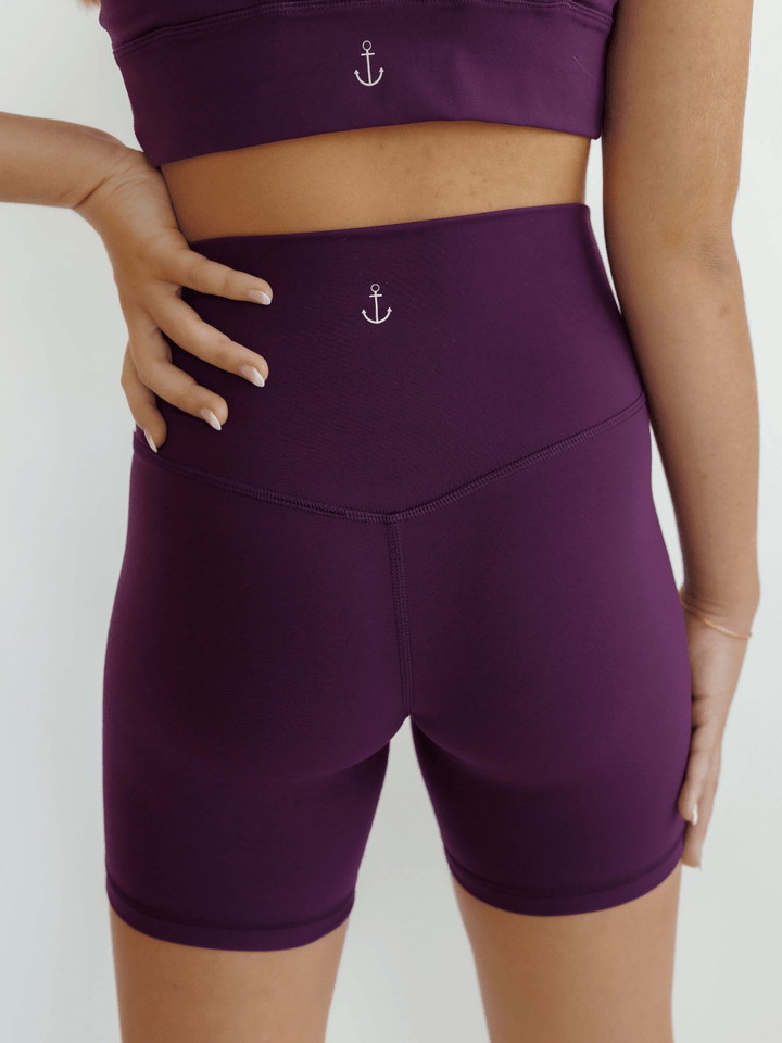 Violet Purple "Mia" Comfort High Rise Quick Dry Second Skin Shorts