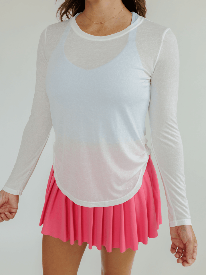 Soft White "Mindy" Long Sleeve Lightweight Top