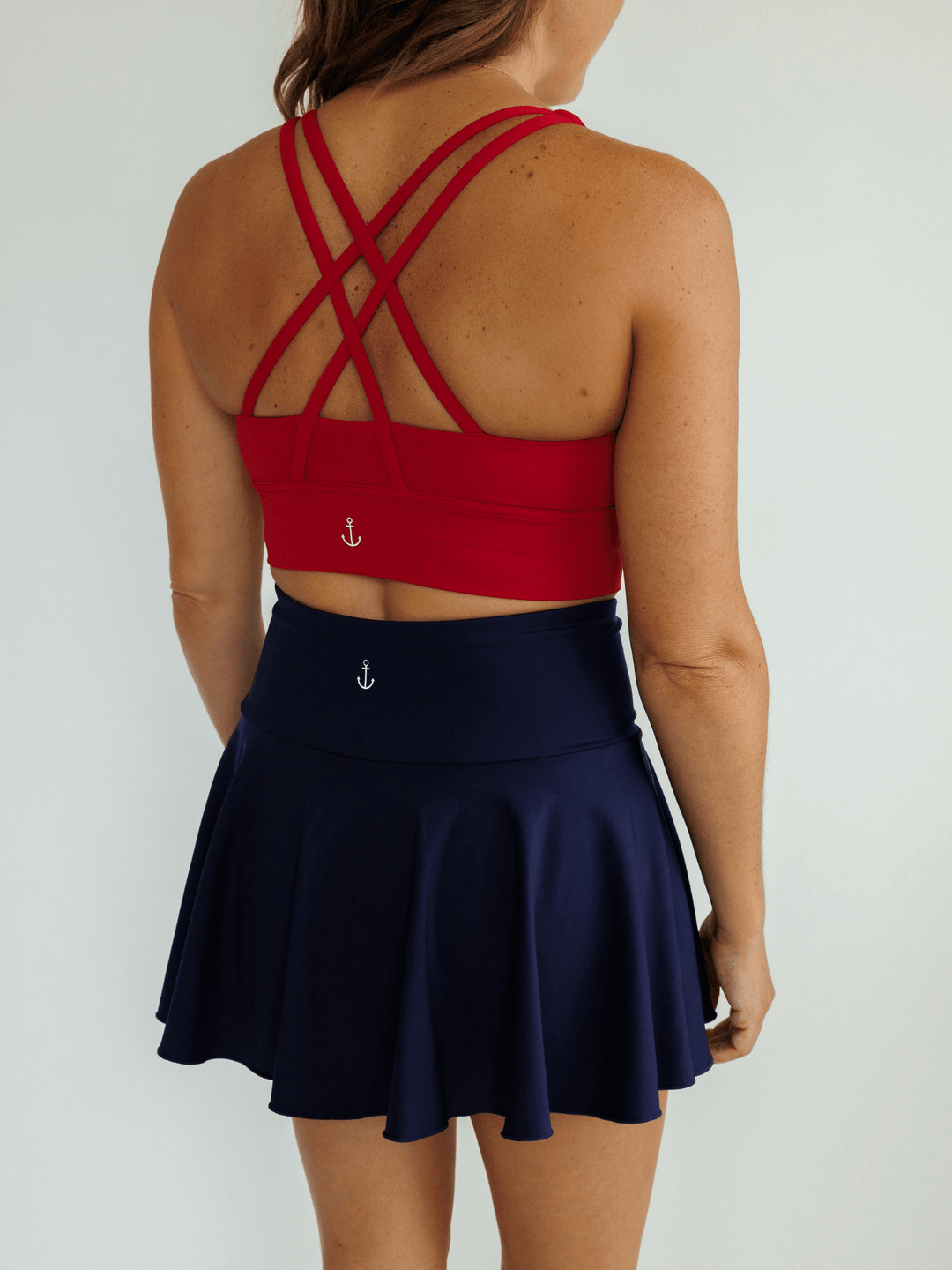 Navy Blue "Kenzie" Active Skirt with Shorts Liner