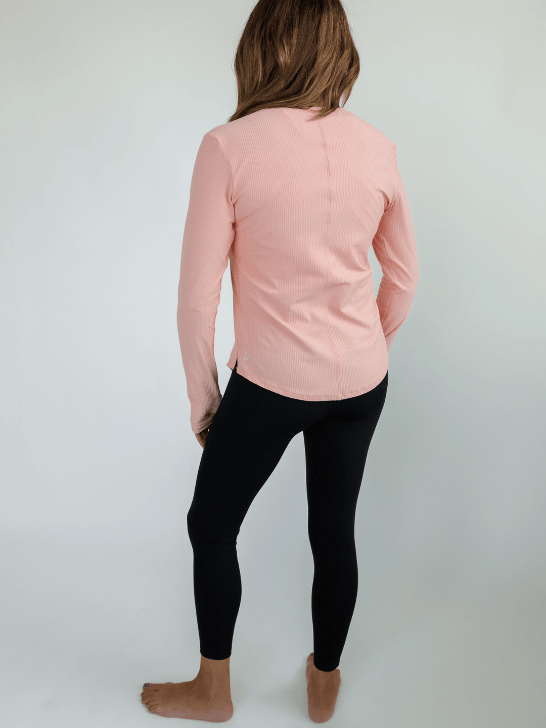 Dewdrop Pink "Allie" Slim Fit Henley Long Sleeve