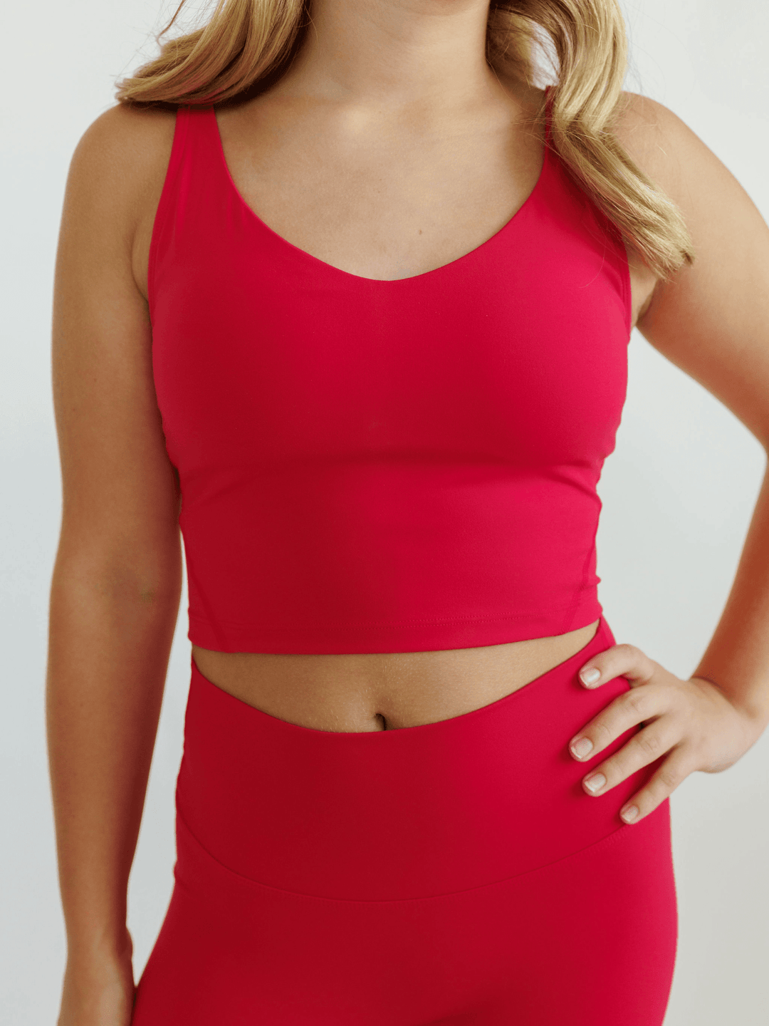 Magenta Pink "Arabelle" Longline Luxe Sports Bra