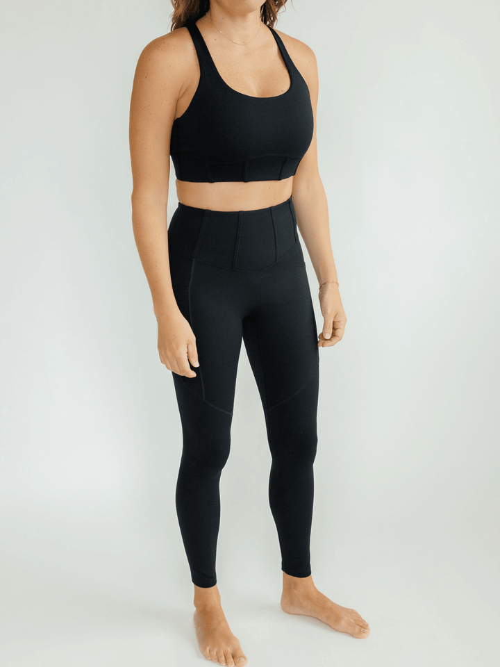 Black "Harley" Moto Luxe and Lift High Rise Pocket Leggings