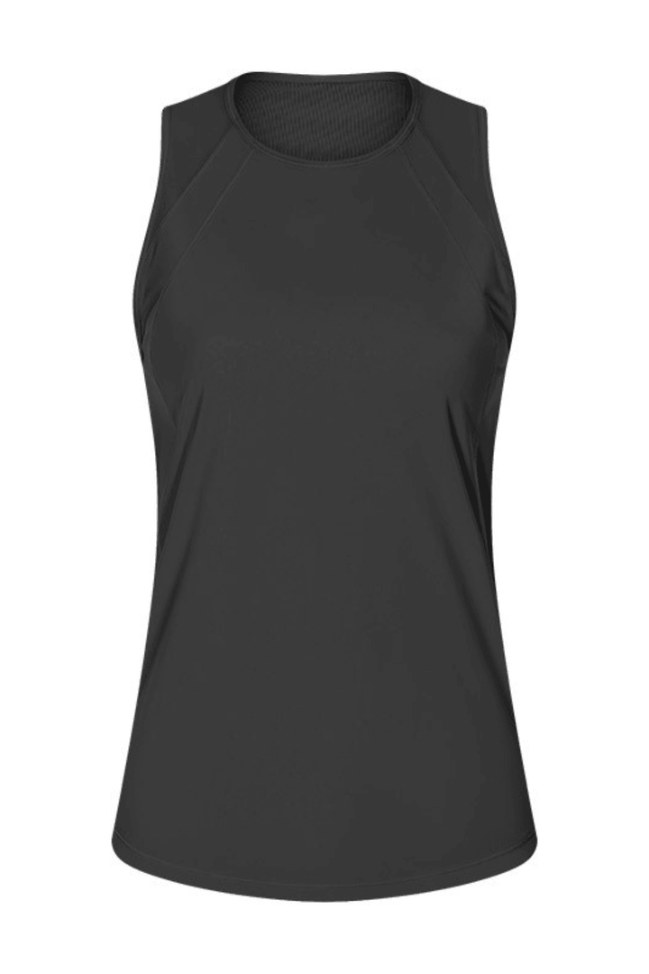 Black "Kinsley" Quick Dry Mesh Tank