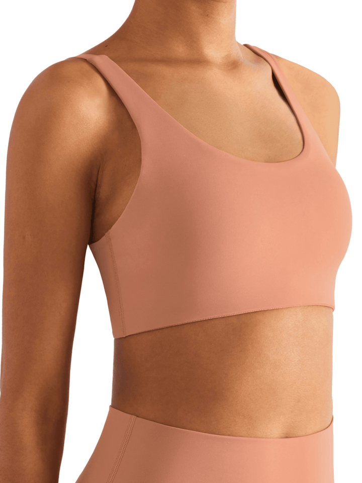 Desert Sand "Emilee" Cloud Comfort Adjustable Everyday Sports Bra