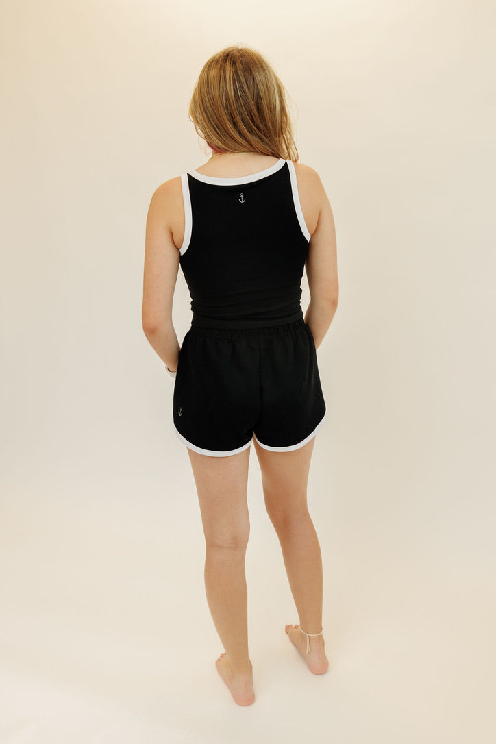 Black and White "Marin" Everyday Shorts