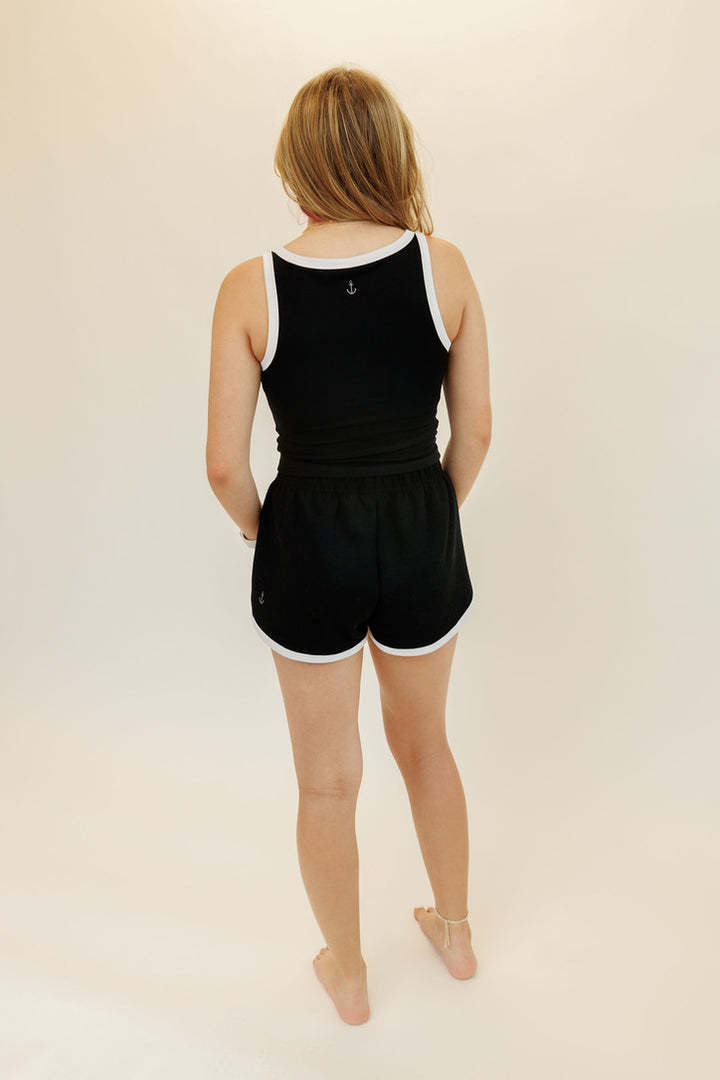 Black and White "Marin" Everyday Shorts