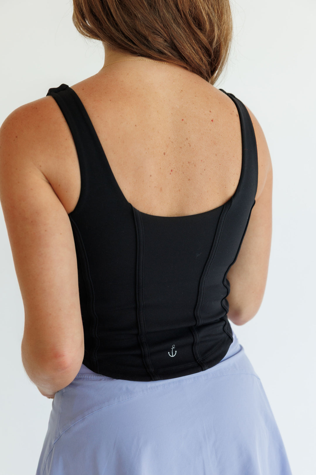 Black "Raven" Corset Bra Tank Racerback Tank with Removable Pads