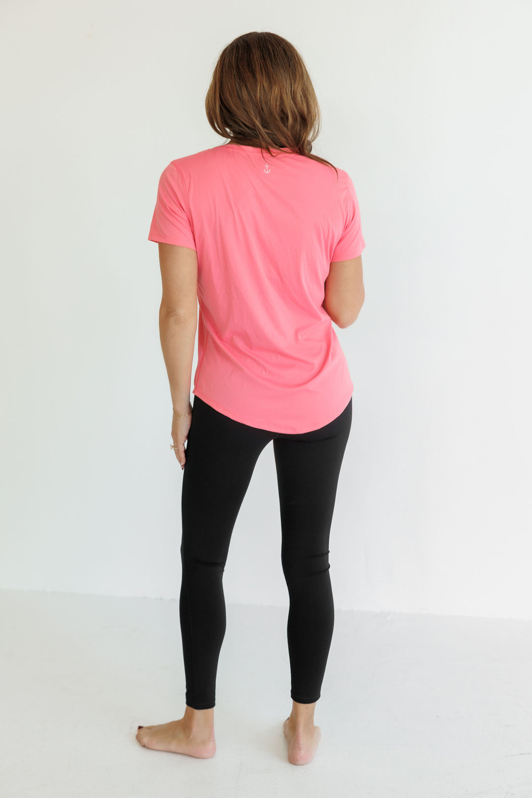 Cherry Blossom "Sammie" Luxe Relaxed Fit Short Sleeve Scoop Hem Tee