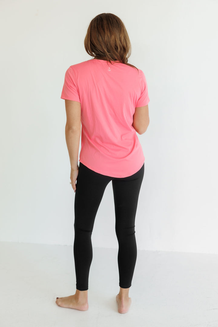 Cherry Blossom "Sammie" Luxe Relaxed Fit Short Sleeve Scoop Hem Tee
