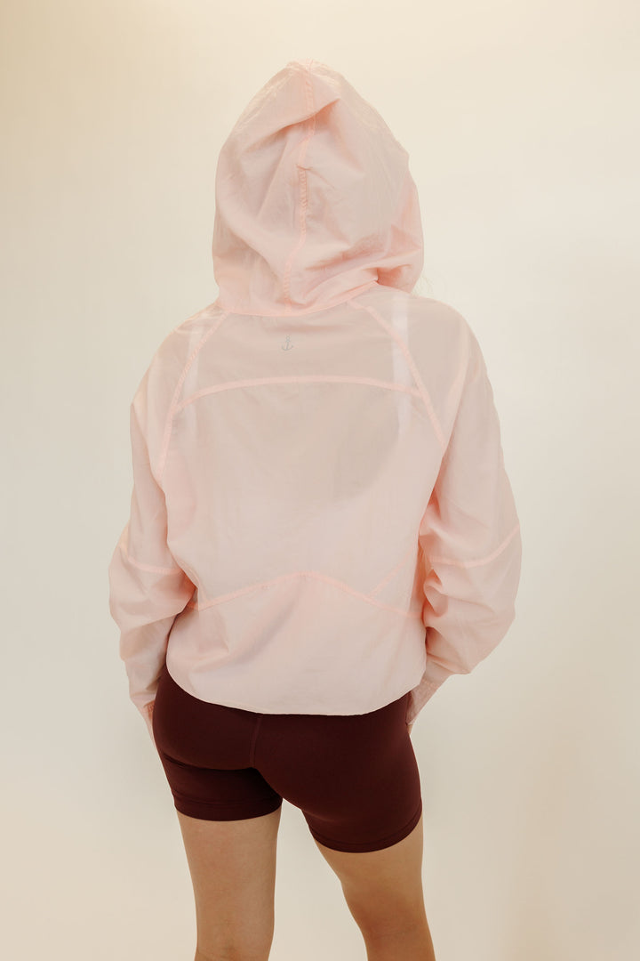 Strawberry Milkshake "Sarai" Lightweight Water Resistant Full Zip Hooded Jacket with SPF50