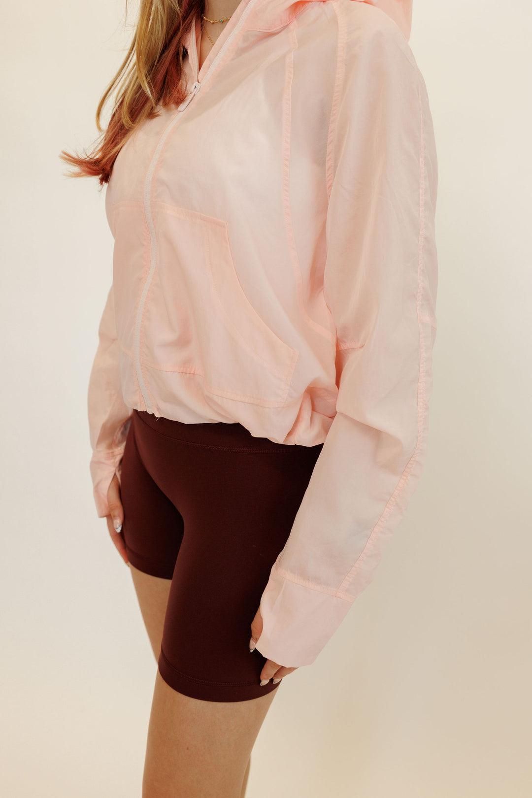 Strawberry Milkshake "Sarai" Lightweight Water Resistant Full Zip Hooded Jacket with SPF50