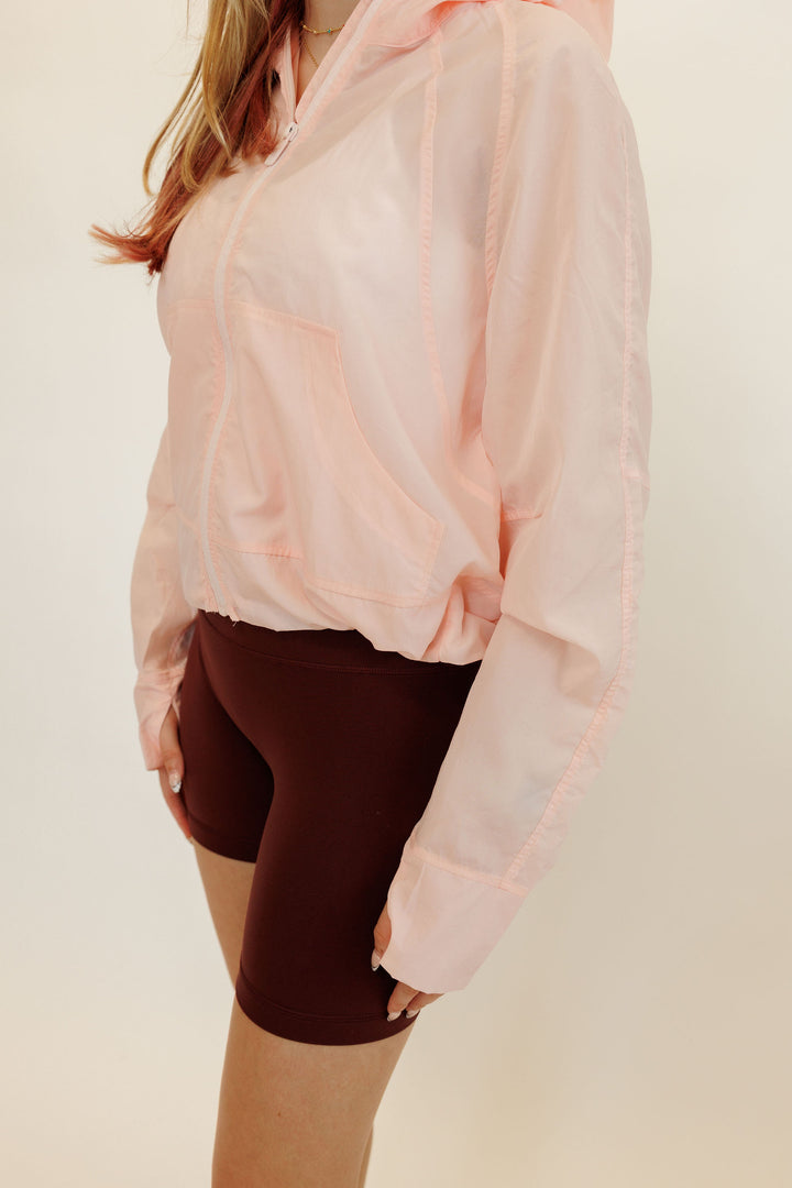 Strawberry Milkshake "Sarai" Lightweight Water Resistant Full Zip Hooded Jacket with SPF50