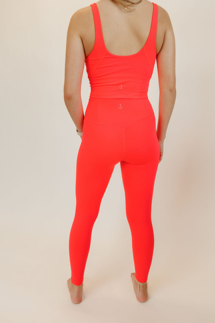 Neon Coral "Mia" Luxe and Lift High Rise Leggings