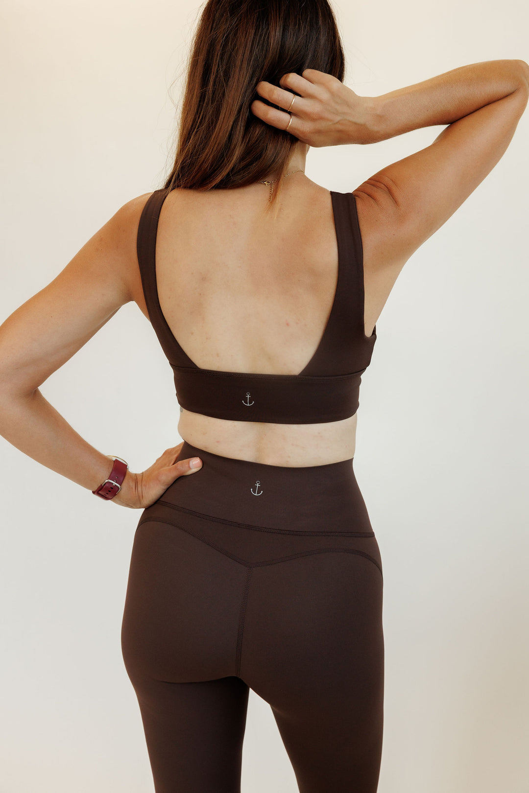 Espresso Brown "Victoria" Square Back Sports Bra