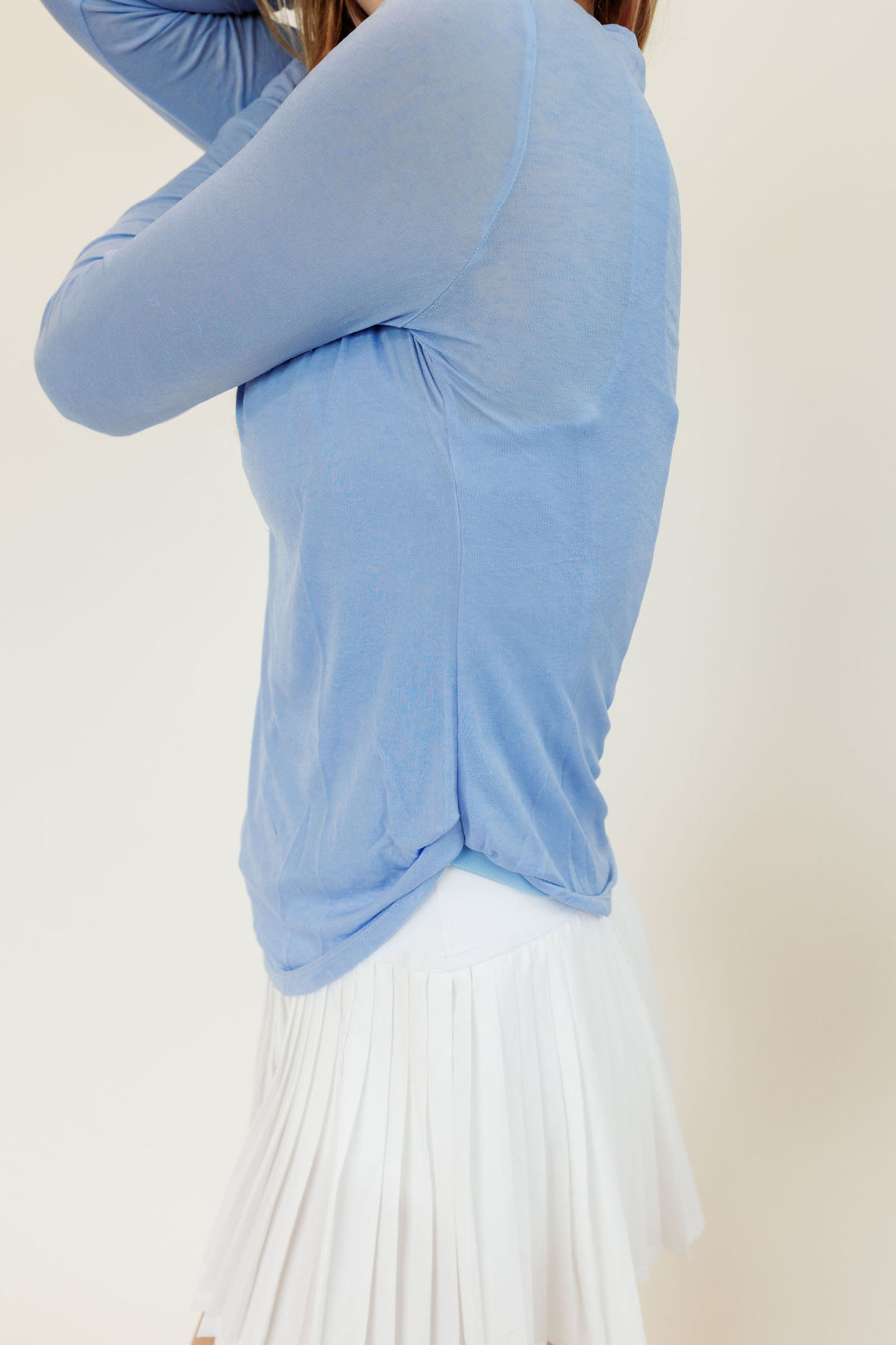 Soft Blue "Mindy" Long Sleeve Lightweight Top