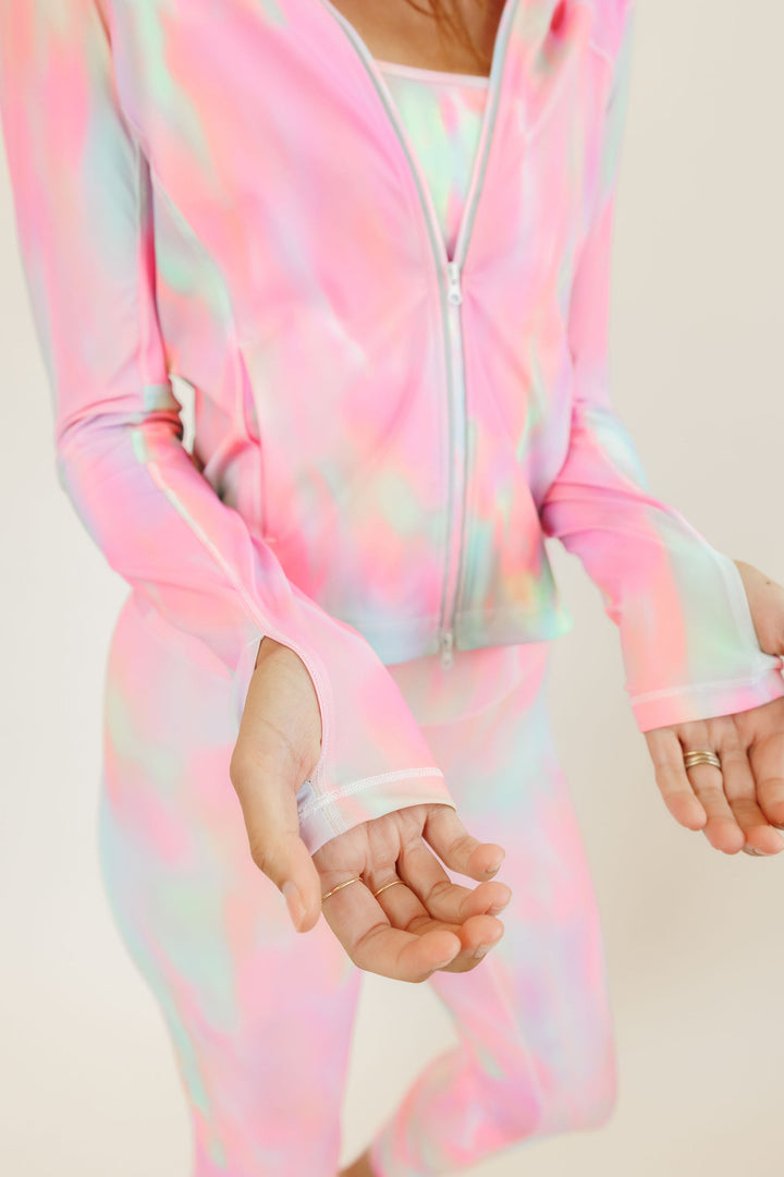 Cotton Candy Tie Dye "Sophie" Full Zip Hooded Jacket