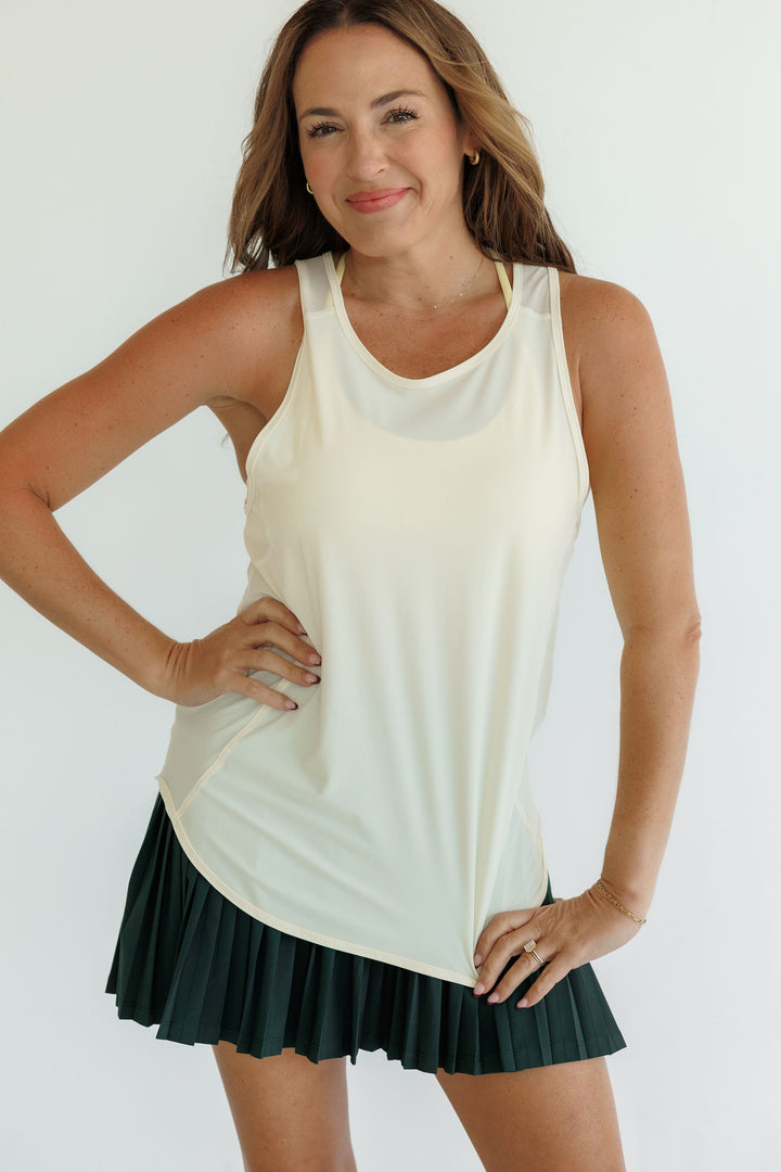 Soft Yellow "Aspen" Quick Dry Mesh Tank